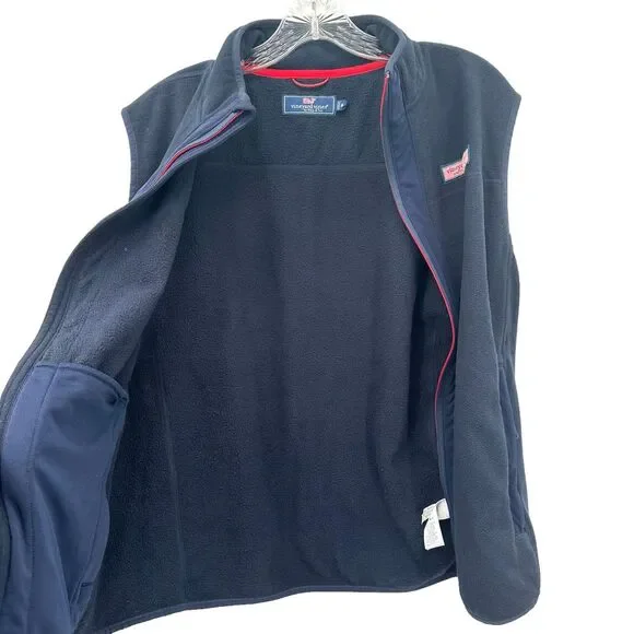 Vineyard Vines Women's Harbor Fleece Vest Full Zip Navy Size‎ Medium - Picture 5 of 7